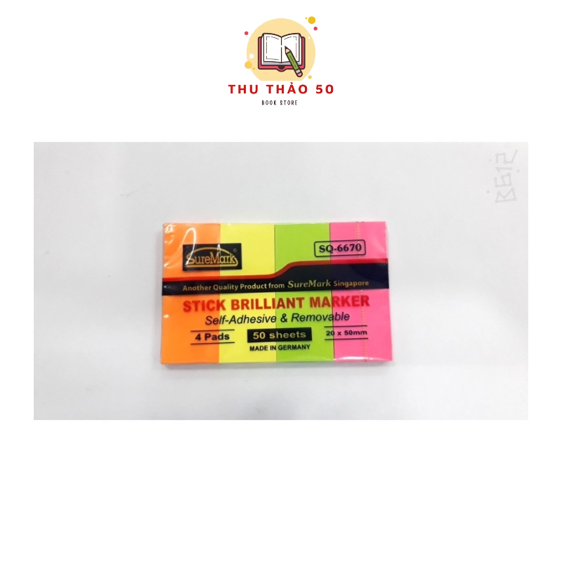 Giấy note phân trang 4 màu dạ quang SureMark SQ-6670. - Văn phòng phẩm ...