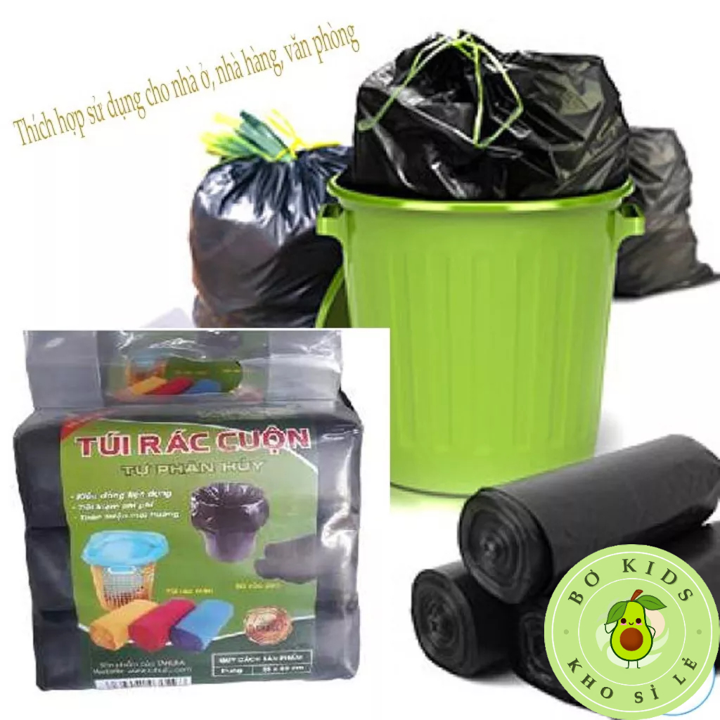Túi Rác Tự Phân Hủy set 3 cuộn - Bao Rác Đen Kích Thước Lớn 55*65 cm ...
