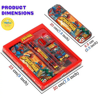 [Quà Cho Bé] Bộ Dụng Cụ Học Tập YOYO Combo 7 Món, Hộp Bút Người Nhện/ Elsa/ Khủng Long/ Ô tô in hình dễ thương