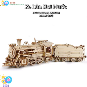 Đồ Chơi Lắp Ghép Mô Hình DIY 3D ROBOTIM Bằng Gỗ ROKR Tàu Lửa Hơi Nước Prime Steam Express MC501, Quà Tặng Lưu Niệm cao
