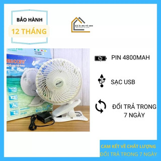 QUẠT MINI TÍCH ĐIỆN ĐỂ BÀN KẸP MICKEP 806 MẪU MỚI  (ducphong)