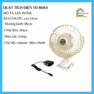 QUẠT MINI TÍCH ĐIỆN ĐỂ BÀN KẸP MICKEP 806 MẪU MỚI  (ducphong)