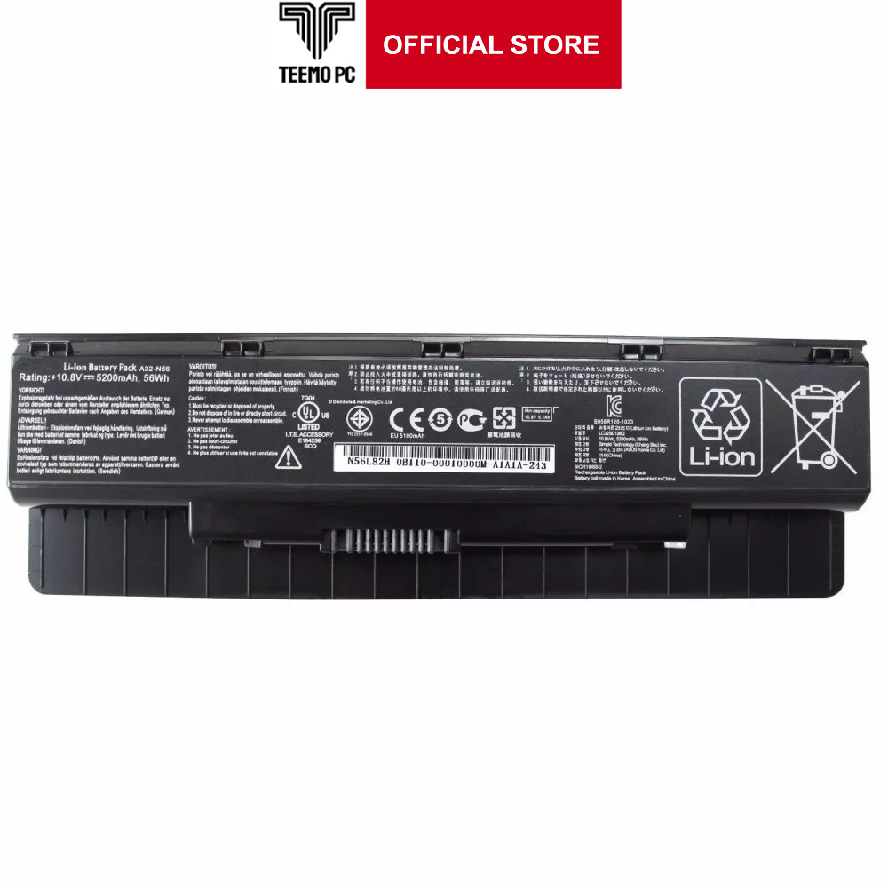 FengWings® 10.8V 5200mAh batterij A32-N56 Vervangen voor ASUS N46 N56 N76 R401B R501VB R701VB G56JK G56JR