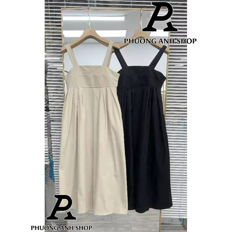 Đầm 2 dây babydoll dáng xoè dài, váy hai dây dễ thương 0090