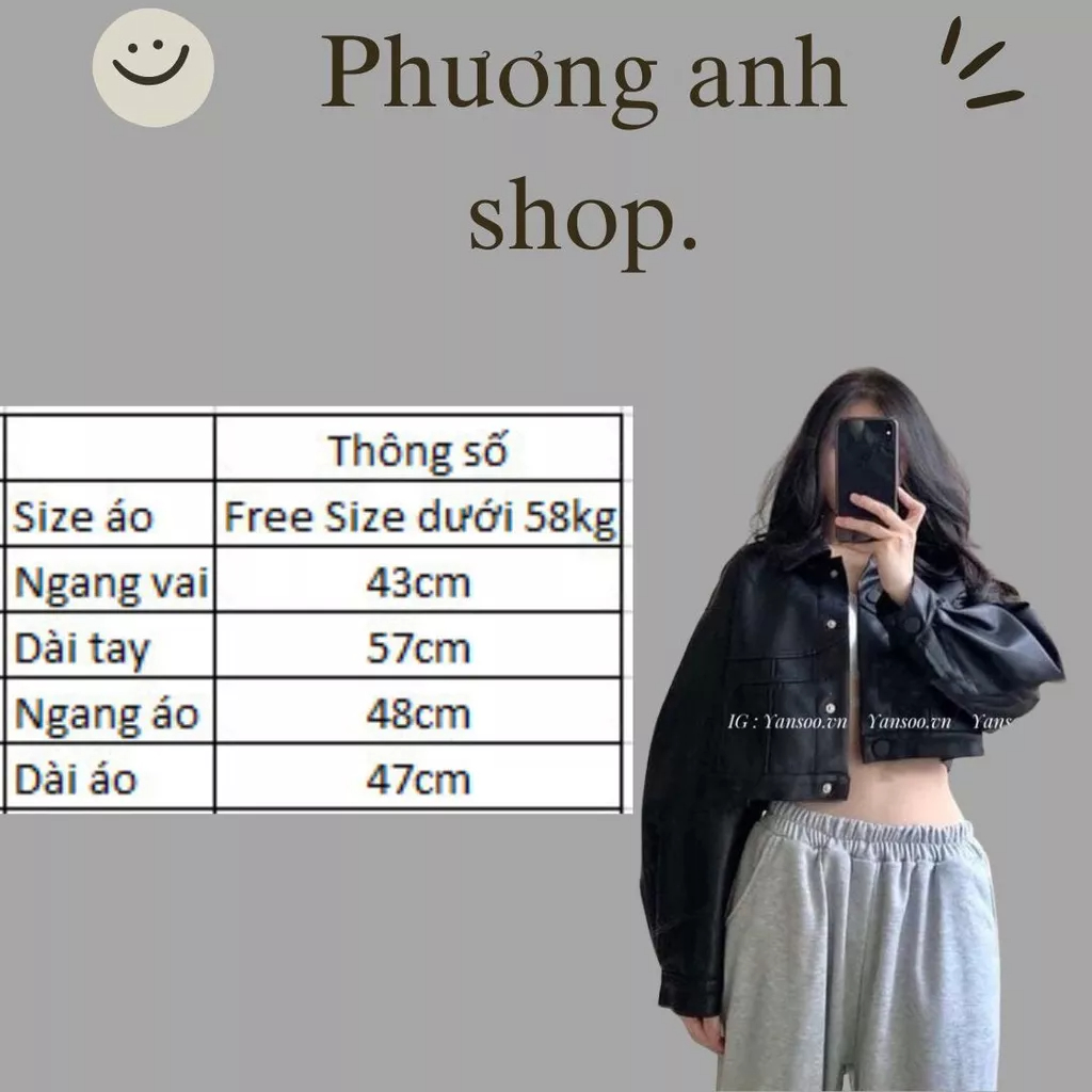Áo khoác da croptop basic nữ phong cách cá tính trẻ loại 1 dày