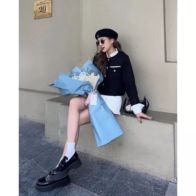 [Ảnh thật] Áo khoác dạ khuy cổ tàu sang trọng siêu xinh hot trend