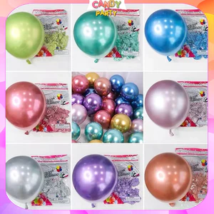 Bóng Bay Sinh Nhật Chrome Siêu Nhũ 10 Inch, Bóng Trang Trí Happy Birthday, Cưới Hỏi, Kỷ Yếu BB6