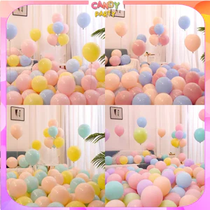 100/50 quả bóng bay sinh nhật trang trí 10 inch nhiều màu pastel Nhẹ Nhàng BB6