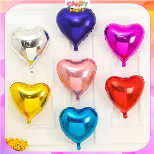 Bóng Nhôm Hình Ngôi Sao 5 cánh, Hình Trái Tim Cỡ Nhí 10inch Trang Trí Sinh Nhật, Tiệc Cưới BB6