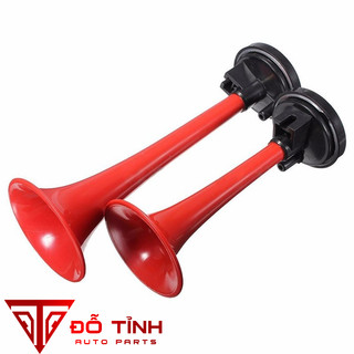 Còi điện sinh hơi cho xe không có bình hơi. Còi 2 loa đỏ