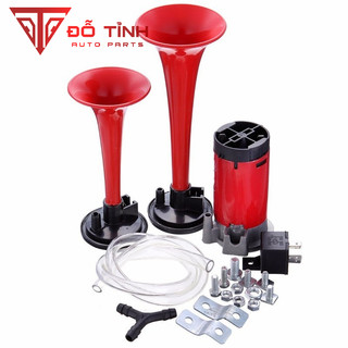 còi hơi, kèn hơi cho mọi loại xe. từ xe máy, xe đạp điện, xe oto, xe tải  xe tự chế...2 loa đỏ.