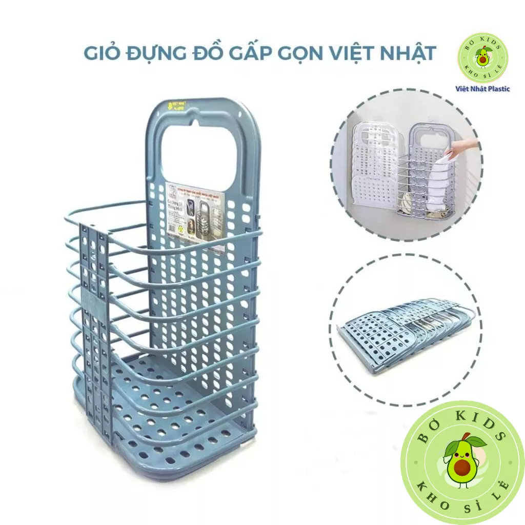 Giỏ đựng đồ gấp gọn thông minh Việt Nhật (3379), giỏ treo tường đựng ...