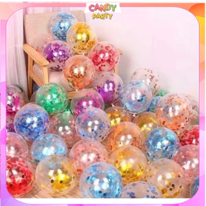 Set 10 Bóng Sequin, kim tuyến, Trong Suốt cỡ 10 inch Set Bóng Trang Trí Phòng Cưới,Bóng Bay Sinh Nhật,Sự Kiện BB6