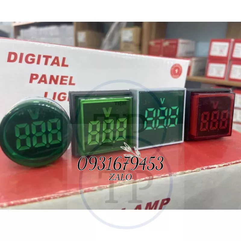 Đèn báo Vôn kế AD136-22DSV đèn led phi 22mm đo điện áp 380VAC 3 màu ...