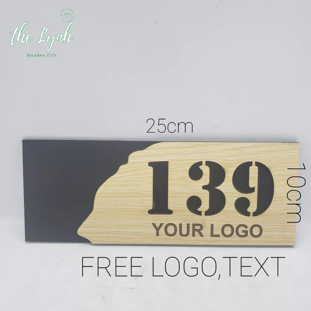 Bảng, biển số phòng khách sạn gỗ - FREE LOGO THEO YÊU CẦU