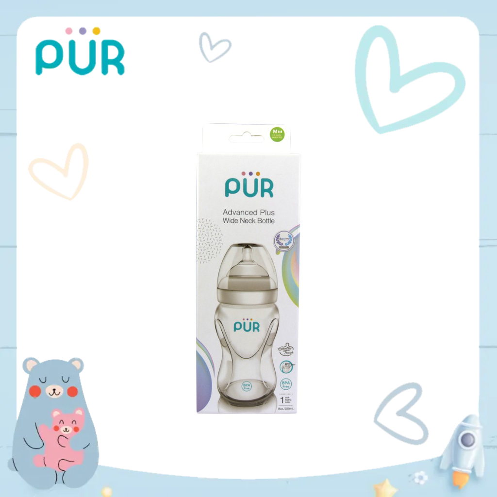 Ảnh Bình sữa cổ rộng Pur Advanced Plus 250ml, có sẵn 1 núm size M (3-6th) trong bình 2