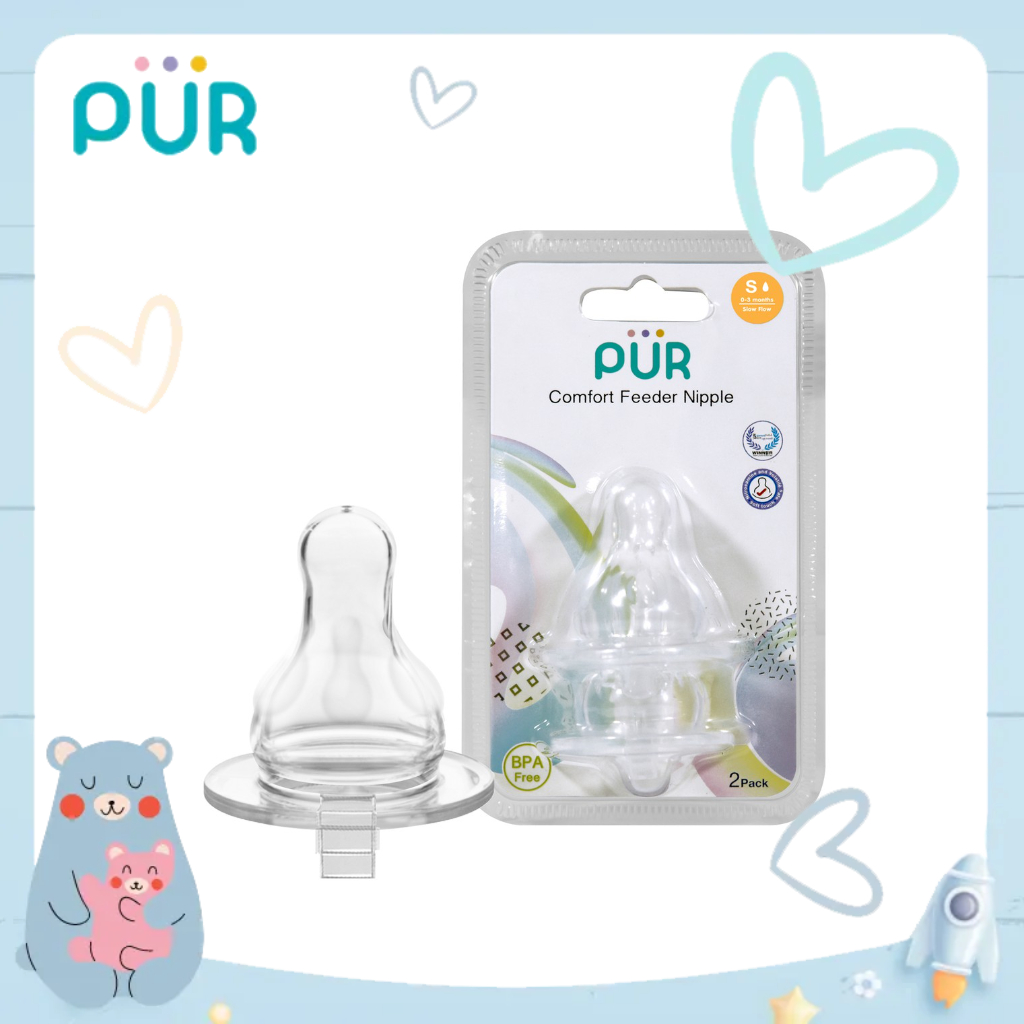Ảnh Vỉ 2 núm ti cho bình cổ thường Pur Comfort Feeder (Anti-Colic Feeding bottle) 1