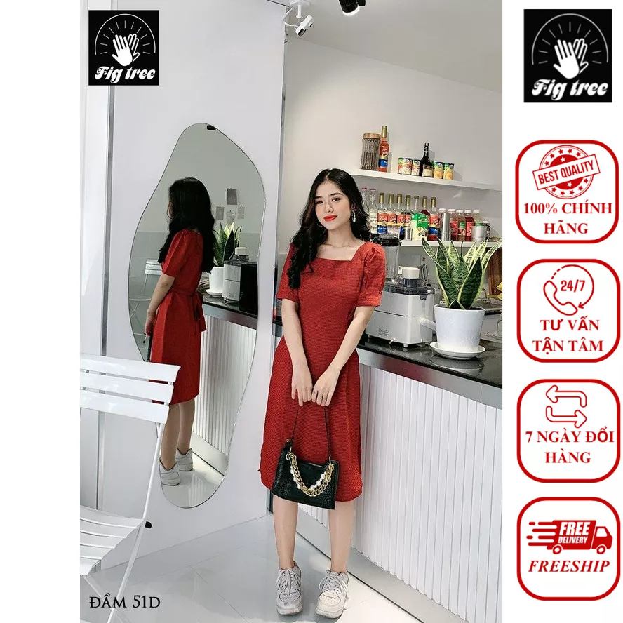 [Ảnh thật] [Có sẵn] Váy nữ suông sọc caro đỏ nhuyễn ( MS :51D) siêu xinh!!!