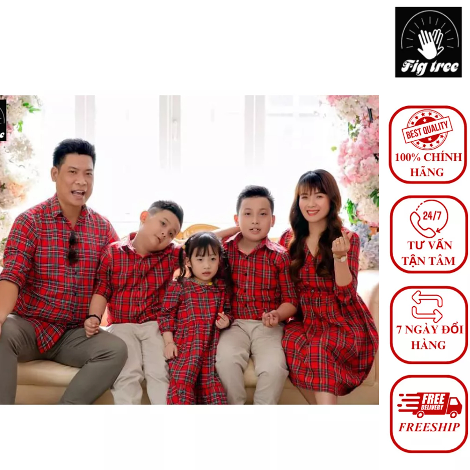Đồng Phục Gia Đình Caro Đỏ Noel Đi Tiệc, Chơi Tết, Chụp Hình Siêu Xinh, Hàng có size, Kèm Feedback
