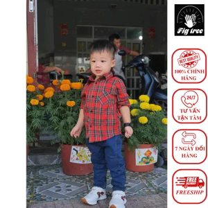Áo Sơ Mi Bé Trai Fig Tree Sọc Caro Đỏ ( MS :166) Cực Dễ Thương
