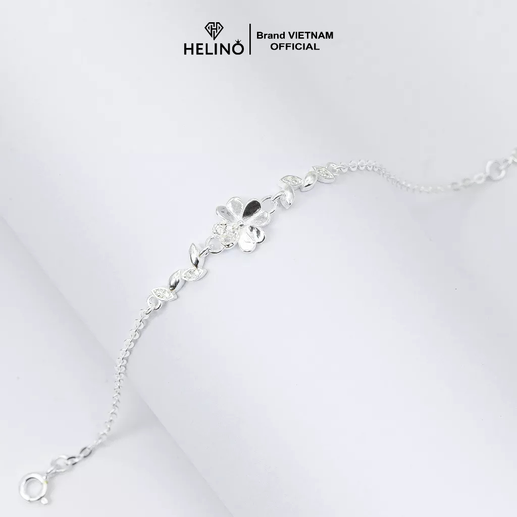 Ảnh Lắc tay bạc nữ HELINO vòng tay cỏ 4 lá may mắn đính đá ver 2 V07 2