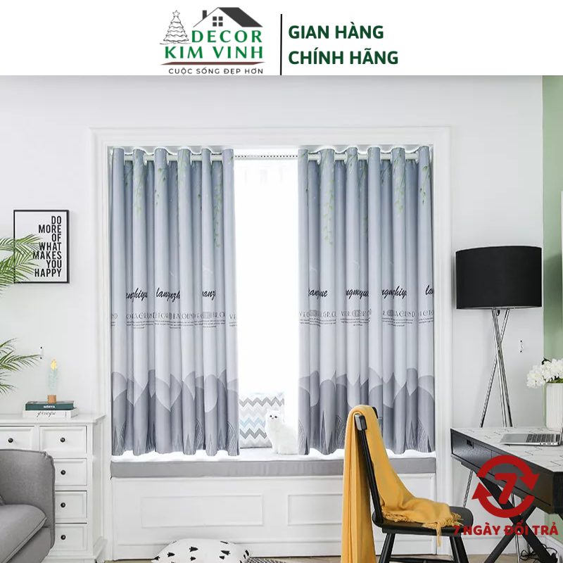 Rèm Khoen Lỗ, Khoen Ri Đô, Rèm Dán Sông Núi Màu Xám Decor Kim Vinh ...