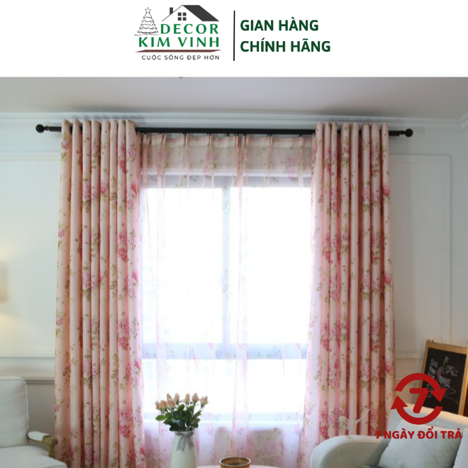 Rèm Vải Khoen Lỗ, Khoen Ri Đô, Rèm Dán Hoa Hồng Lớn Decor Kim Vinh ...