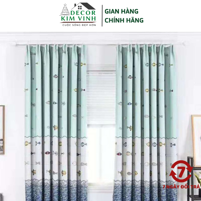 Rèm Vải Khoen Lỗ, Khoen Ri Đô, Rèm Dán Cá Xinh Decor Kim Vinh DCKV199 ...