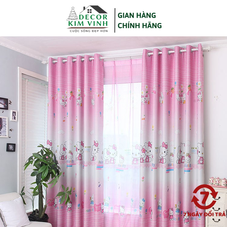 Rèm Vải Khoen Lỗ, Khoen Ri Đô, Rèm Dán Hello Kitty Mẫu Mới Decor Kim ...