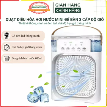 Quạt Điều Hoà Hơi Nước Mini Để Bàn, Quạt Hơi Nước Mini Bình Chứa Nước 600ML Phun Sương Tự Giảm Nhiệt Cân Bằng Độ Ẩm