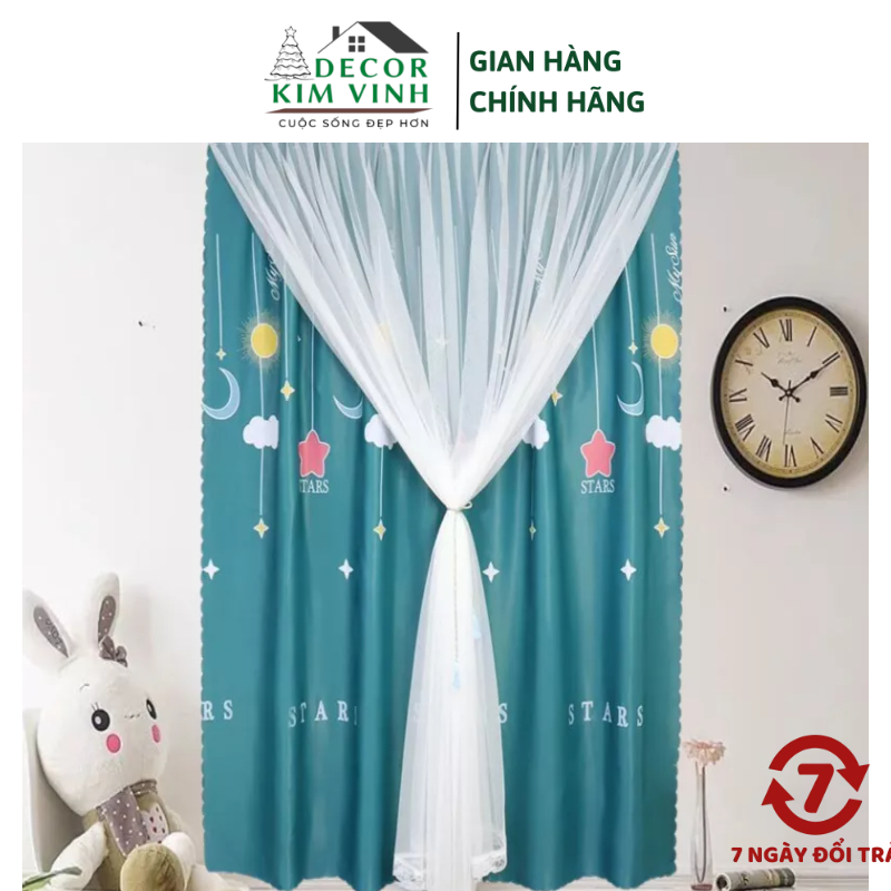 Rèm Dán Tường Decor Kim Vinh Không Cần Thanh Treo Cao 2 Mét | Shopee ...