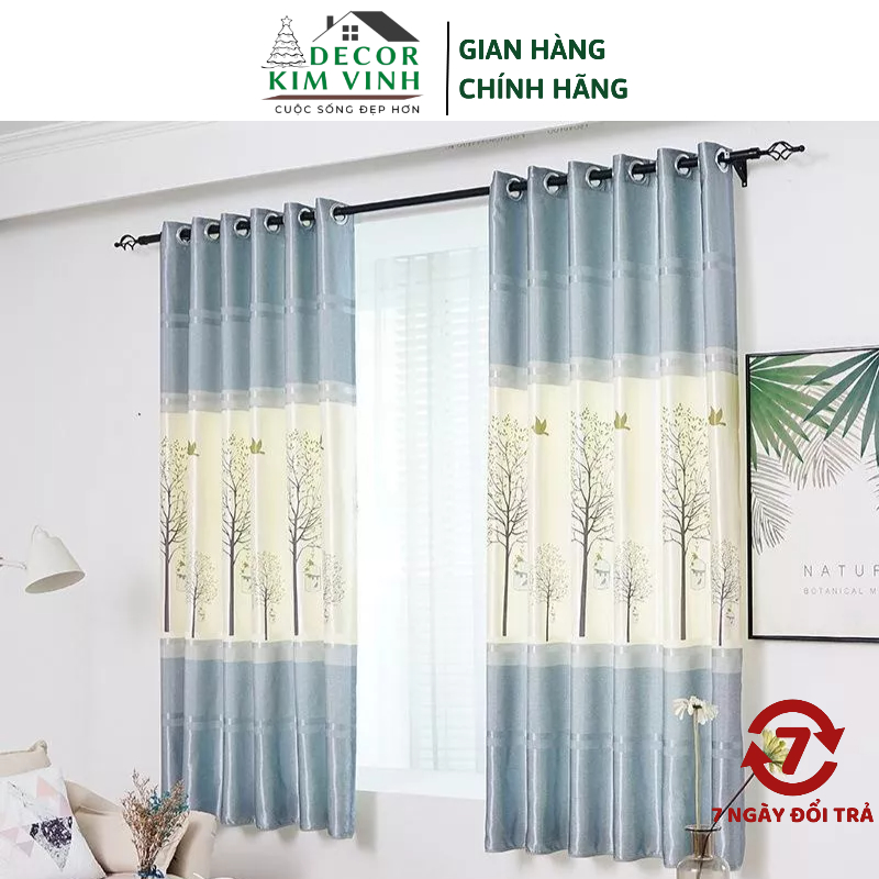 Rèm Vải Khoen Lỗ, Khoen Ri Đô, Rèm Dán Hàng Cây Xám Decor Kim Vinh ...