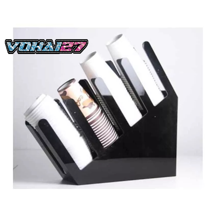 Kệ úp ly xéo nhựa ABS chắc chắn chuyên dùng pha chế, Kệ úp ly chéo 4 ngăn nhựa cao cấp