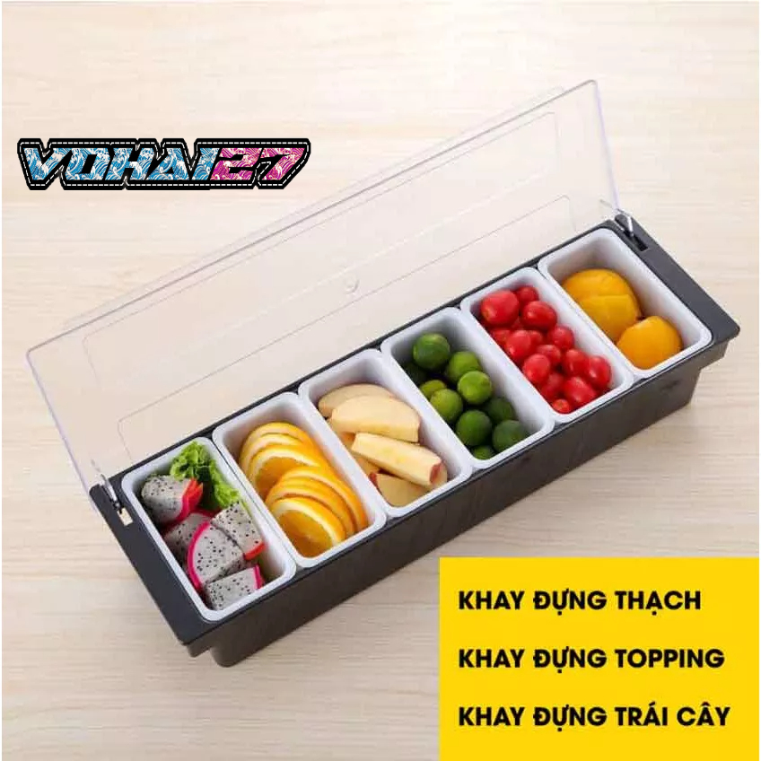 Khay Đựng Thạch, Topping, Trái Cây 3 Ngăn - 4 Ngăn - 5 Ngăn - 6 Ngăn