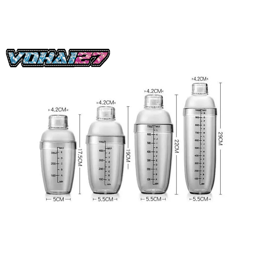 Shaker/ Bình lắc nhựa 350ml/530ml/700ml/1000ml