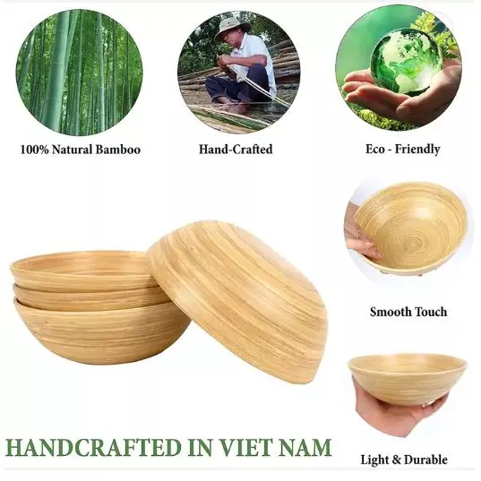 (Giảm giá sốc) Bát/chậu tre trộn salad đựng rau củ ĐK30cm Cao 8cm ...