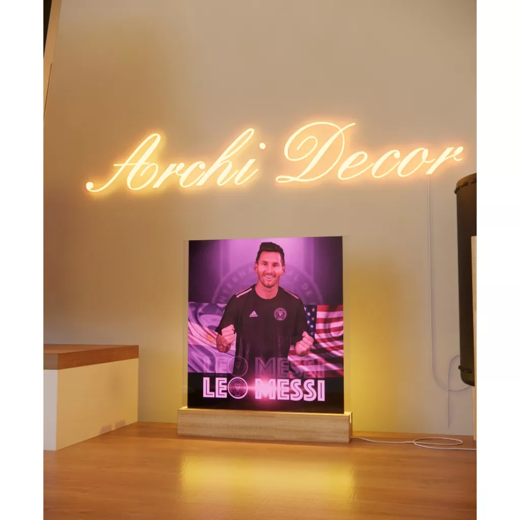 Đèn Ngủ In Hình Lionel Messi. Kích Thước 20*20 7 Màu, 6 Chế Độ Nháy, Điều Chỉnh Sáng Tối Tùy Thích