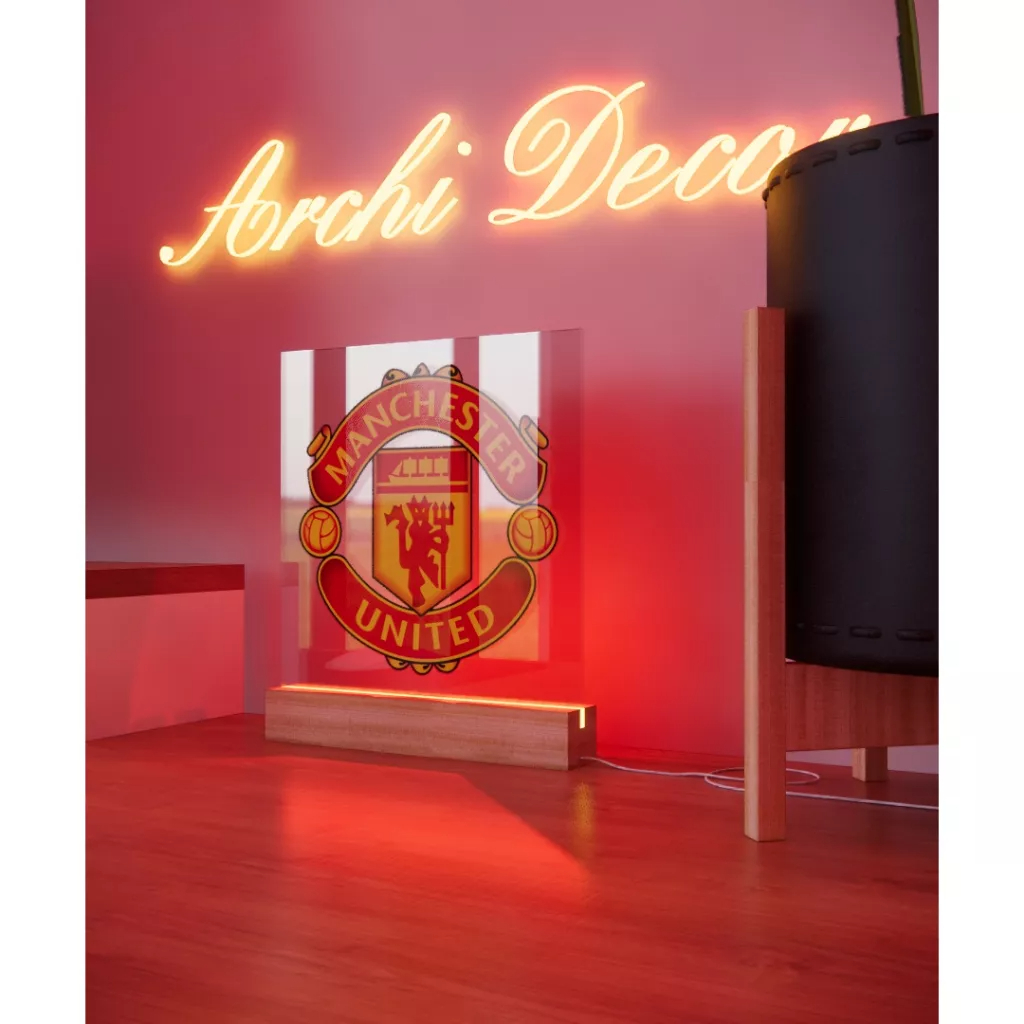 Đèn Ngủ Decor In Logo Manchester United. Kích Thước 20*20 8 Màu, 6 Chế Độ Nháy, Điều Chỉnh Sáng Tối Tùy Thích