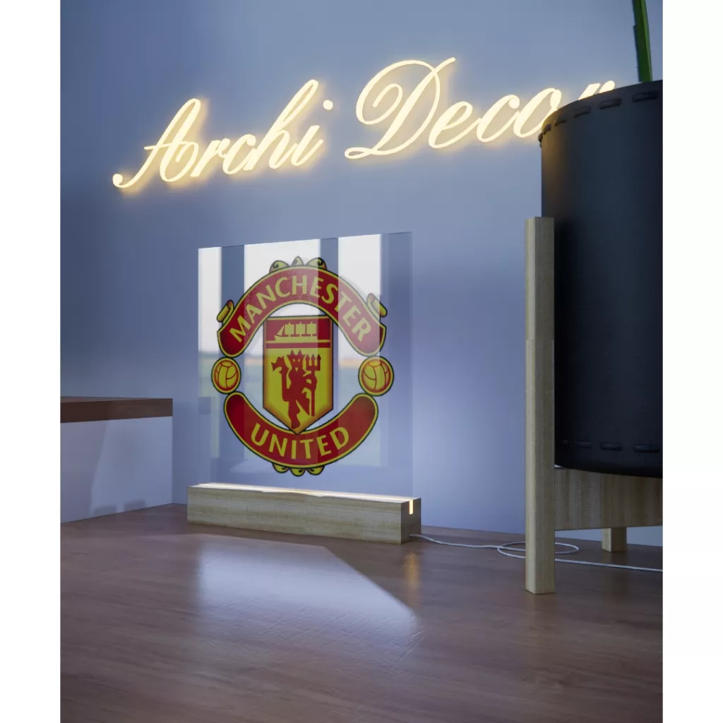 Đèn Ngủ Decor In Logo Manchester United. Kích Thước 20*20 8 Màu, 6 Chế Độ Nháy, Điều Chỉnh Sáng Tối Tùy Thích
