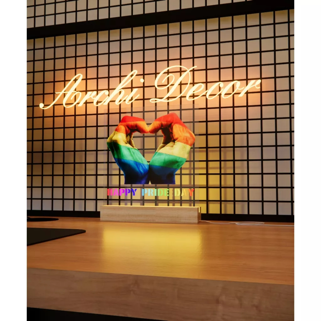 Đèn Ngủ Decor mẫu LGBT. Kích Thước 20*20 8 Màu, 6 Chế Độ Nháy, Điều Chỉnh Sáng Tối Tùy Thích