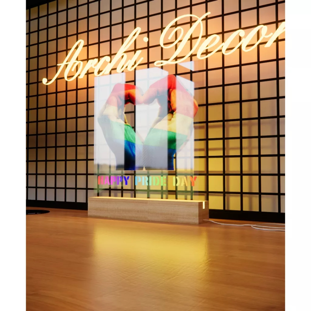 Đèn Ngủ Decor mẫu LGBT. Kích Thước 20*20 8 Màu, 6 Chế Độ Nháy, Điều Chỉnh Sáng Tối Tùy Thích