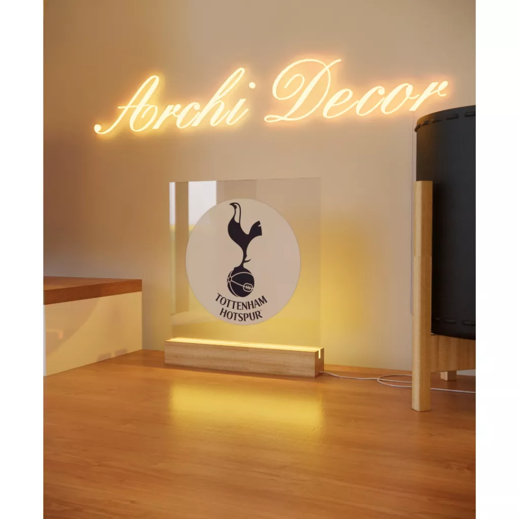 Đèn Mica Led In Logo Tottenham Hotspur. Kích Thước 20*20 8 Màu, 6 Chế Độ Nháy, Điều Chỉnh Sáng Tối Tùy Thích