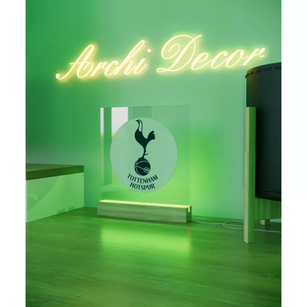 Đèn Mica Led In Logo Tottenham Hotspur. Kích Thước 20*20 8 Màu, 6 Chế Độ Nháy, Điều Chỉnh Sáng Tối Tùy Thích