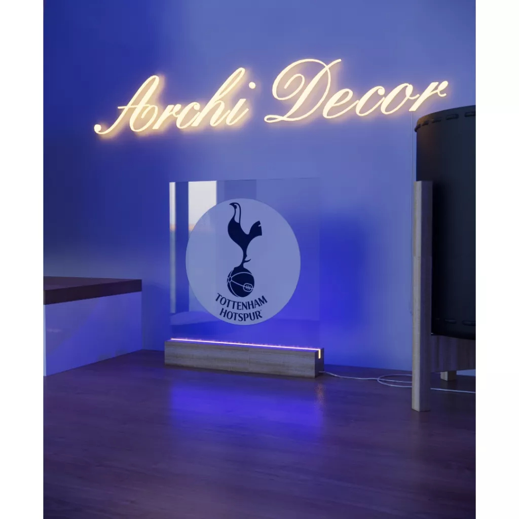 Đèn Mica Led In Logo Tottenham Hotspur. Kích Thước 20*20 8 Màu, 6 Chế Độ Nháy, Điều Chỉnh Sáng Tối Tùy Thích