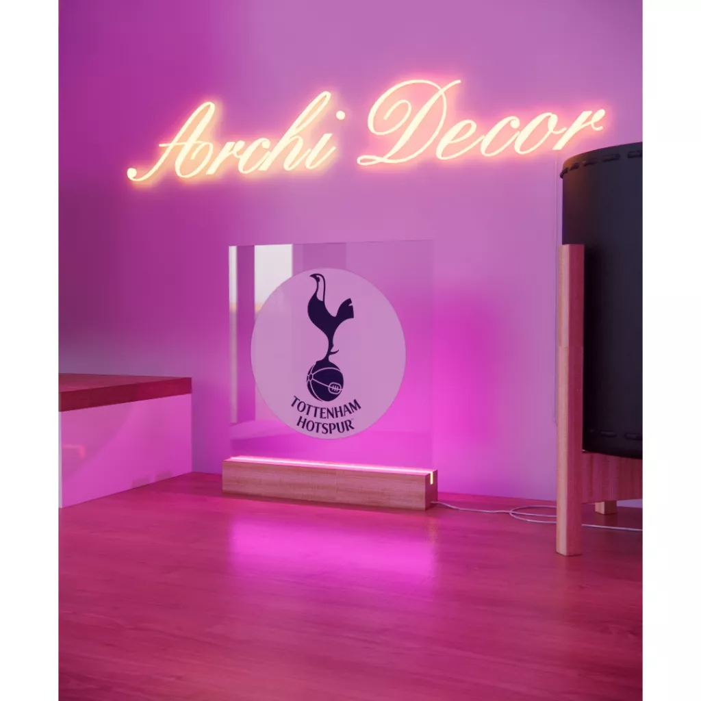Đèn Mica Led In Logo Tottenham Hotspur. Kích Thước 20*20 8 Màu, 6 Chế Độ Nháy, Điều Chỉnh Sáng Tối Tùy Thích