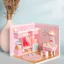 Đồ chơi Mô hình DIY Phòng búp bê, Nhà búp bê bằng gỗ tự lắp ghép (có mica che bụi) Ngôi Nhà Mơ Ước