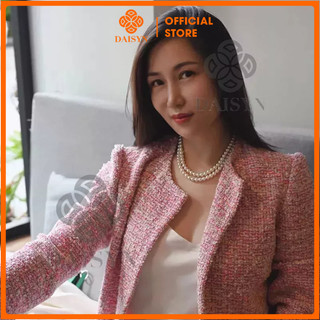 [ DAISYN ] N618  dây chuyền áo dài , dây chuyền áo tấc, dây chuyền váy cưới ngọc trai nhân tạo 2 sợi 8mm ngắn sang trọng