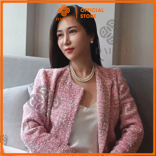 [ DAISYN ] N618  dây chuyền áo dài , dây chuyền áo tấc, dây chuyền váy cưới ngọc trai nhân tạo 2 sợi 8mm ngắn sang trọng