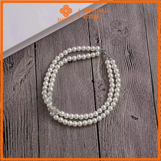 [ DAISYN ] N618  dây chuyền áo dài , dây chuyền áo tấc, dây chuyền váy cưới ngọc trai nhân tạo 2 sợi 8mm ngắn sang trọng
