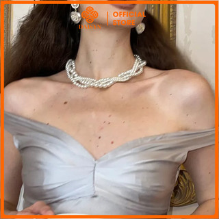 [ DAISYN ] N626 choker dây chuyền áo dài , dây chuyền áo tấc, dây chuyền váy cưới 4 sợi ngọc trai nhân tạo sang trọng